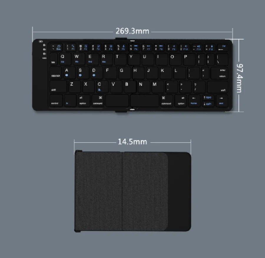 Foldable Bluetooth Keyboard Wireless Folding Keyboard for iPhone ipad Smartphone Mini Rechargeable Travel Keyboard Russia/Korea