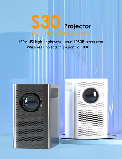 Mini S30 Global Version Full HD 1080P Projector LED Theater Android 10 1920x1080P MINI 4k Vidoe Projector for Home Projector
