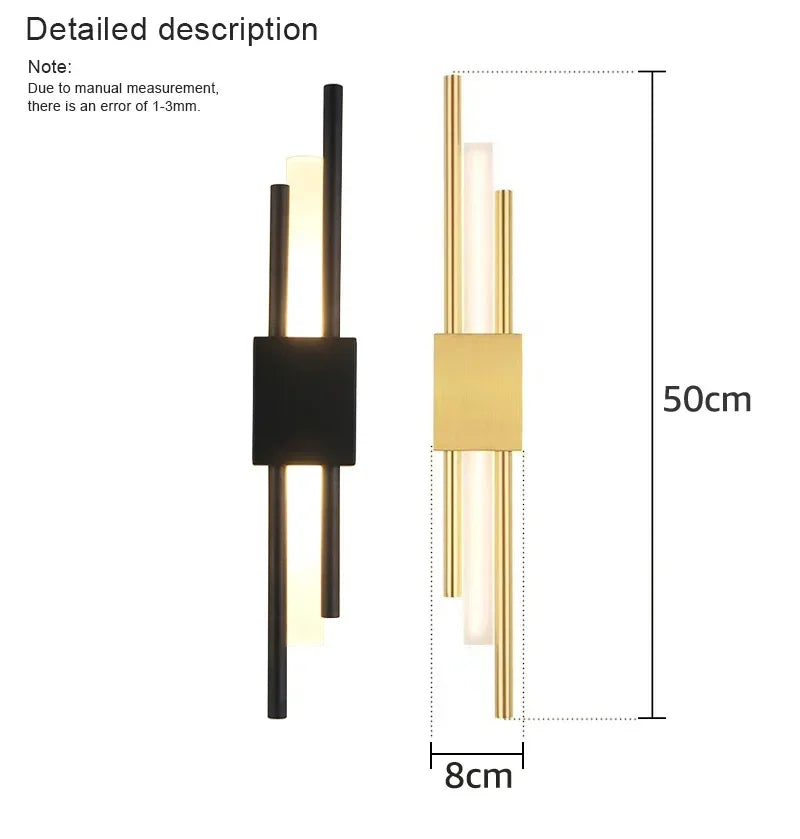 Nordic Led Wall Lamp Indoor Lighting Bathroom Wall Sconces Light Fixture Living Room Corridor Bedroom Decoration Wall Lights
