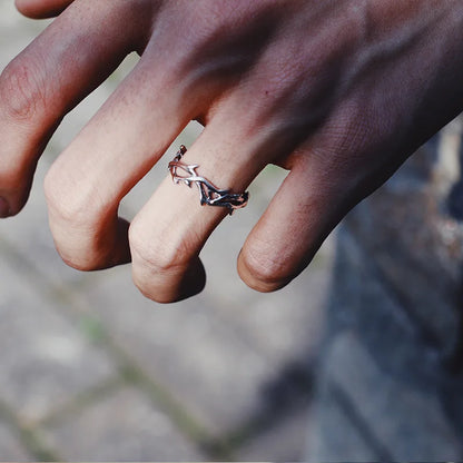 Vintage Ins Style Adherence Men's and Women's Rings with Branches, Thorns, Couples' Ring Gifts, Fashion and Personality