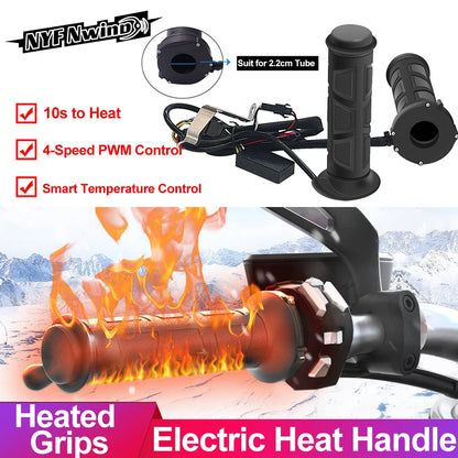 Motorcycle Hand Heated Grips Electric Molded Grips Scooter Moped Bar Hand Warmer 22mm motocross vespa Adjustable Hot Grip Handle