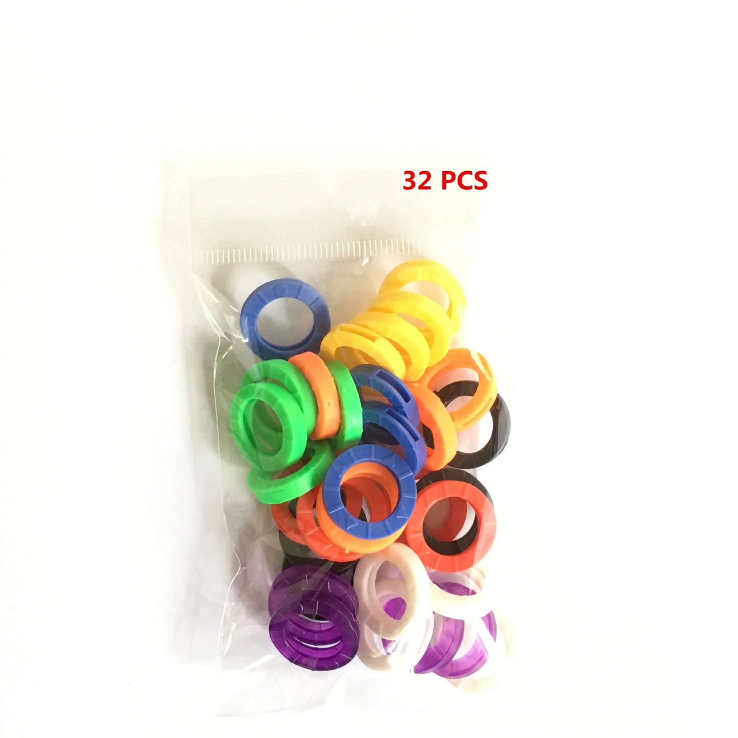 10-32pcs Color Key Sleeve Mixed Color Soft Silicone Elastic Key Ring DIY Key Pendant Marking to Distinguish The Key
