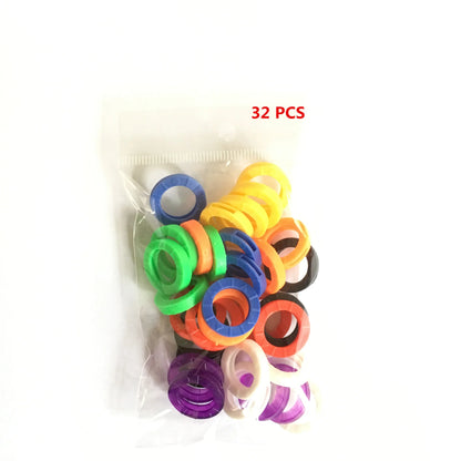 10-32pcs Color Key Sleeve Mixed Color Soft Silicone Elastic Key Ring DIY Key Pendant Marking to Distinguish The Key
