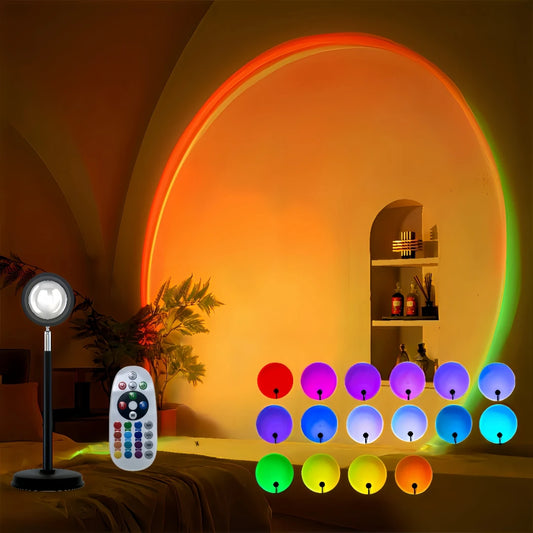 Sunset Lamp with Remote, Multicolor 180 Rotation Rainbow Night Light, 4-Mode for Photography/Selfie/Party/Decor, Gifts for Women
