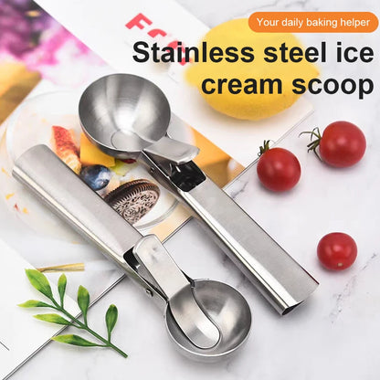 Stainless Steel Dual-purpose Ice Cream Scoop Ice Cream Scooper Multifunctional Fruit Scoop Kitchen Supplies