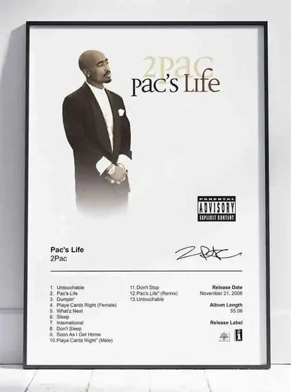 Canvas Painting Wall Art Music Album Cover Aesthetic Pictures Pop Hip Hop Rapper Tupac Posters For Room Modern Home Decor