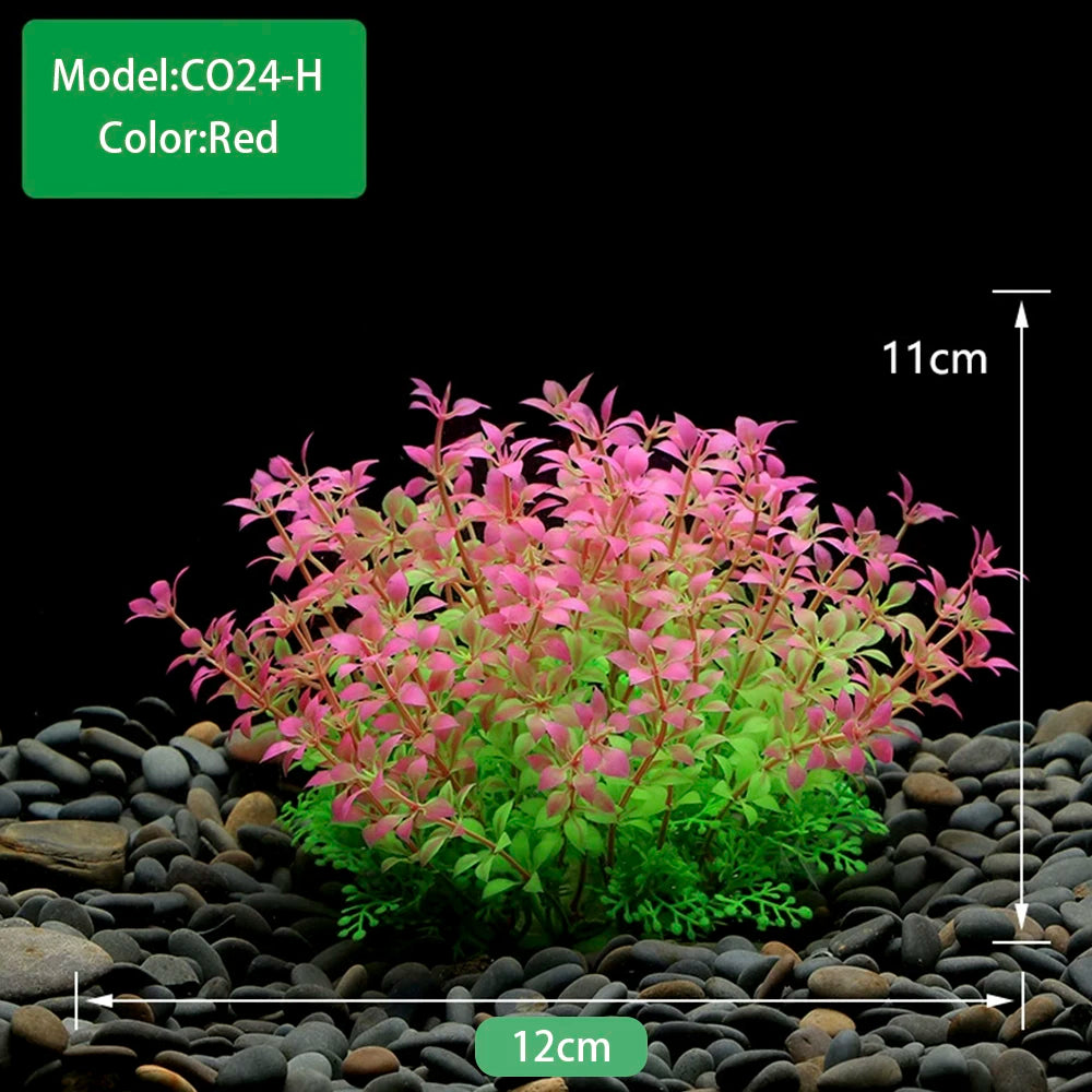 Artificial Underwater Plastic Plants Aquarium Fish Tank Aquatic Fake Shrub Green Weeds Water Grass Viewing Simulation Decoration