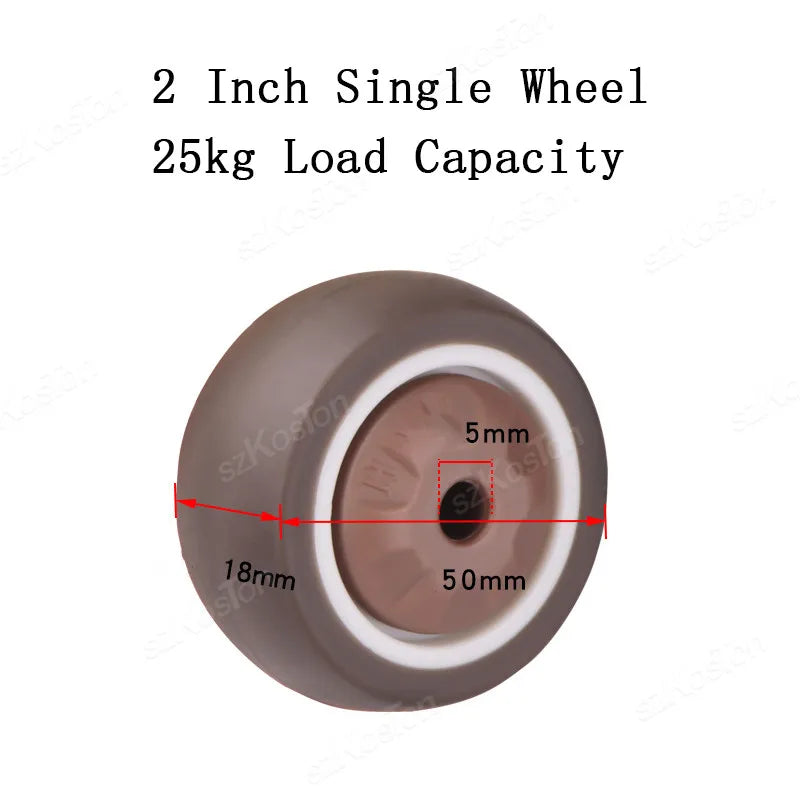 4pcs Furniture Casters Wheels Soft Rubber Swivel Caster Quite Roller Wheels for Trolley Baby Crib Bed Wheels Household Accessory