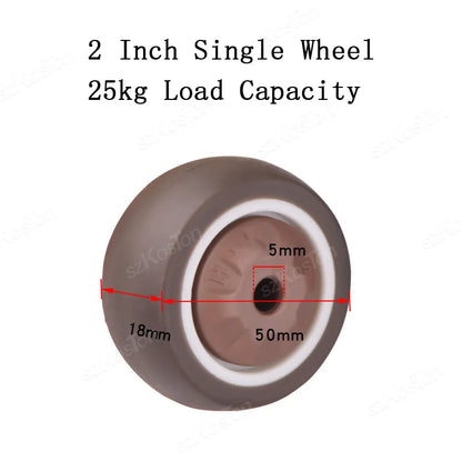 4pcs Furniture Casters Wheels Soft Rubber Swivel Caster Quite Roller Wheels for Trolley Baby Crib Bed Wheels Household Accessory