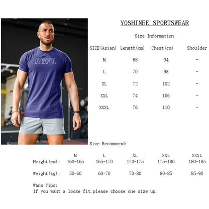 Men Muscle Shirts Slim Fit Cotton Tshirt for Men Workout Fitness Sports Top Tees Casual T Shirt