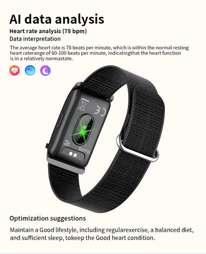 2026 Fitness Tracker Smart Bracelet Pedometer No Screen Breathable Sport Wristband Call Reminder Heart Rate Monitor Smartwatch