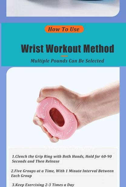 Silicone Adjustable 20-90LB Hand Grip Arm Strength Exercise Gripping Ring Fitness Gym Finger Forearm Trainer Carpal Expander