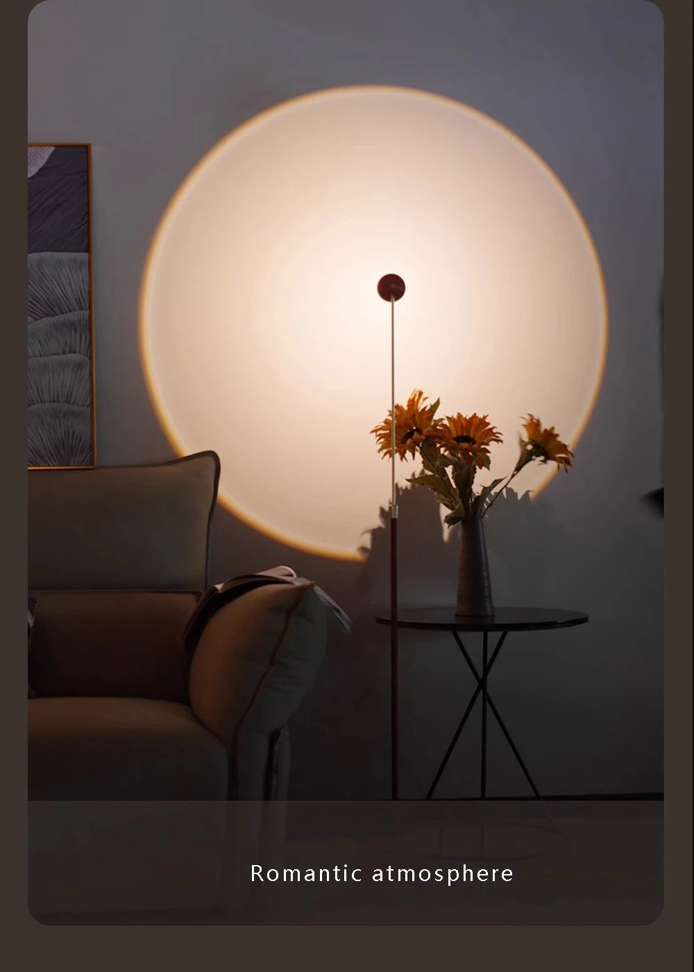 Sun Set Floor Lamp Minimalist Living Room Corner Lamp Bedroom Bedside Cafe Hotel Indoor Decor LED Atmosphere Tall Standing Lamp