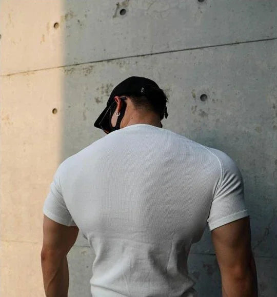 Man Tee Shirts Gym Top Slim Fit Skinny T Shirt For Men Plain White No Logo Muscles Cheap Clothes And Comfortable Y2k New In Xl