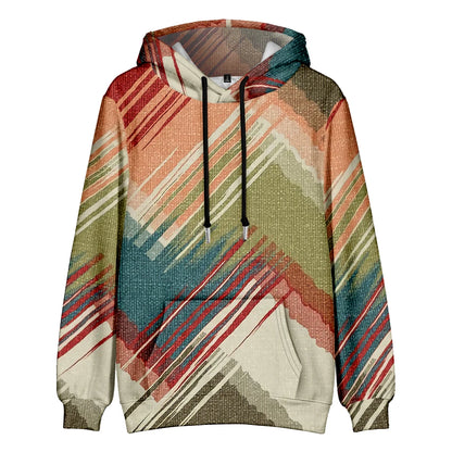 Men's Oversize Hoodie Modern Abstract Art Print Sweatshirt Fluid Graphic Pullover Hoodie with Pocket Streetwear Couple Fashion
