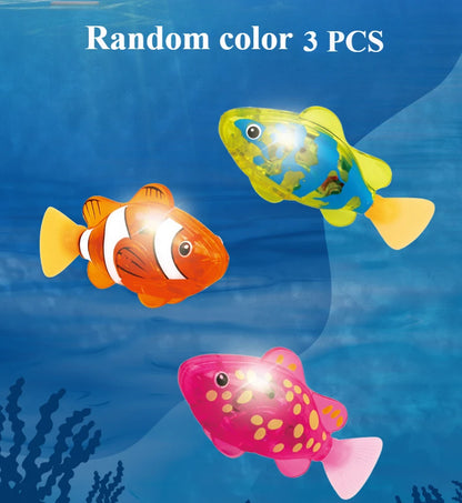 Children's Holiday Gift Bath Electronic Interactive Toy Light Swimming Fishing Simulation Color Pet Fish