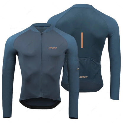 Rvouei Breathable Long Sleeve Cycling Jersey Set Bib Pants Ropa Maillot Ciclismo Bicycle Clothing MTB Bike Uniform Men Clothes