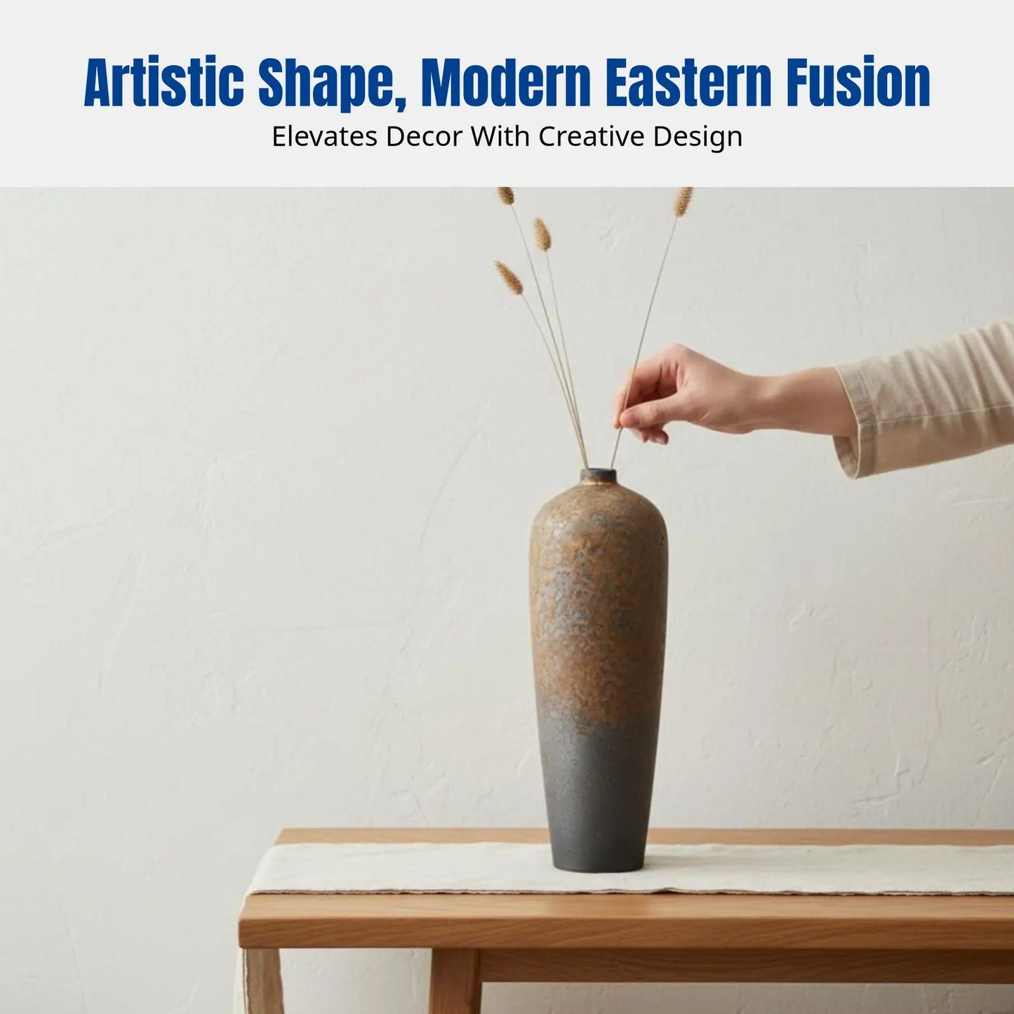 Ceramic Vase, Modern Creative Mini Flower Vessel, Desktop Home Decor, Rustic Pottery Glaze Finish, Oriental design