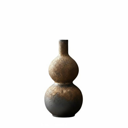 Ceramic Vase, Modern Creative Mini Flower Vessel, Desktop Home Decor, Rustic Pottery Glaze Finish, Oriental design
