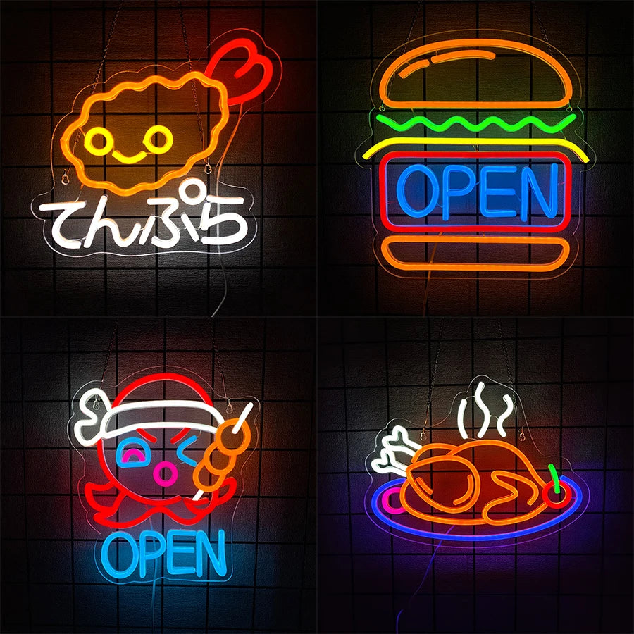 Gourmet Led Neon Sign, Used For Wall Business Decor, Usb Powered, Restaurant, Fast Food Restaurant, Shop Window Wall Lamp.