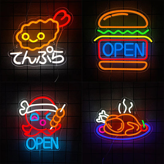 Gourmet Led Neon Sign, Used For Wall Business Decor, Usb Powered, Restaurant, Fast Food Restaurant, Shop Window Wall Lamp.
