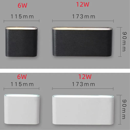 Nordic LED Wall Lamp 12W Outdoor Indoor Wall Light Aluminium Modern Night Light for Bedroom Balcony Garden Decoration