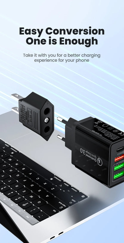 Elough 4.0mm US To EU Converter Plugs European EU To US America Travel Plug Adapter US to EU Power Adapter Electrical Plug