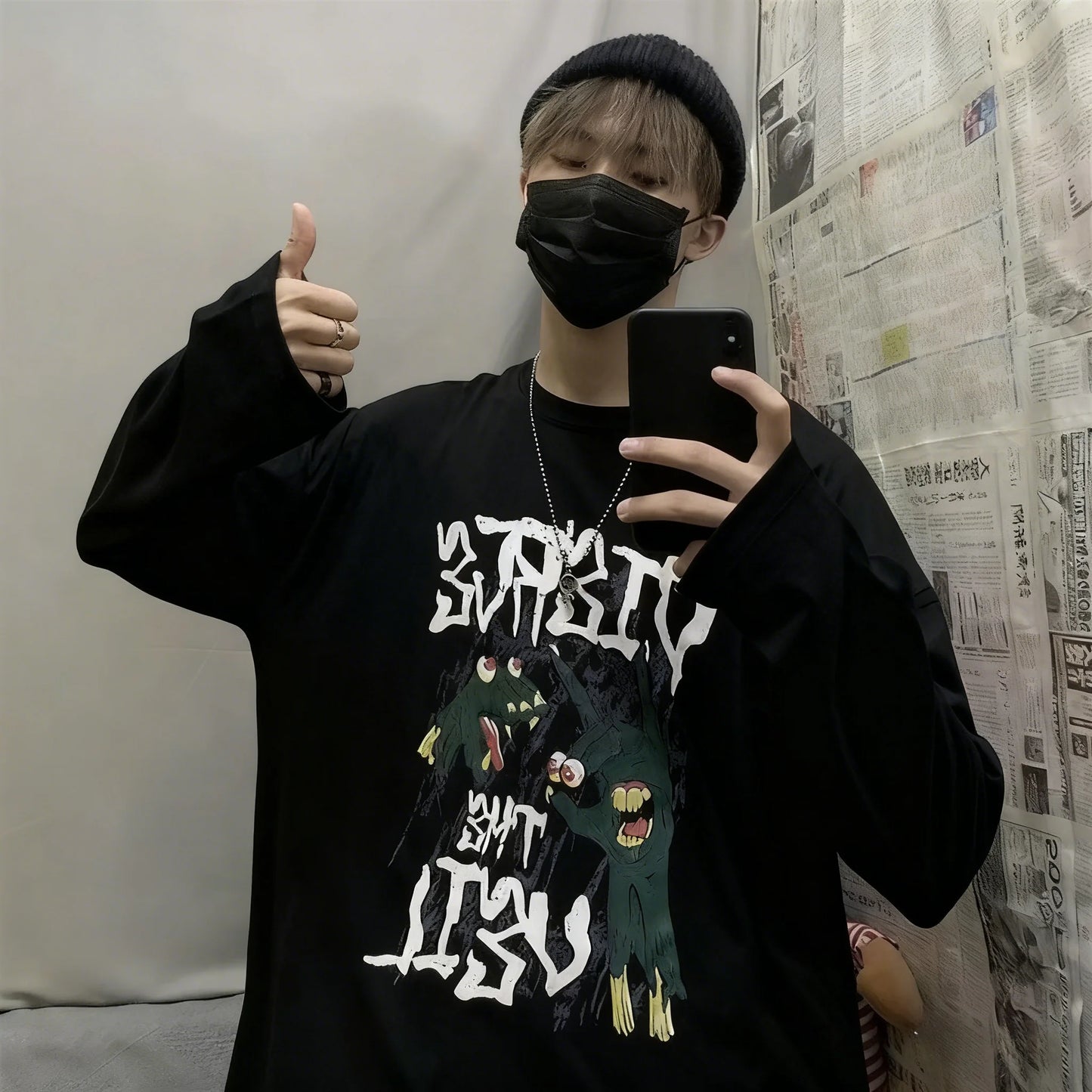Men T Shirts autumn men Clothes anime casual Long Sleeved Oversized Y2K T-Shirt Harajuku Streetwear Academia Hip Hop tee tops