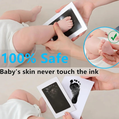 Newborn Baby Handprint and Footprint Paw Print Kit 1 Clean Touch Ink Pads 2 Imprint Cards Pet Inkless Infant Hand and Feet Stamp