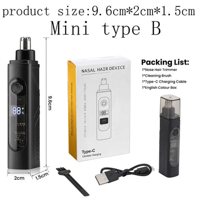 Mini Washable Electric Razor Travel Razor Type-c Charging Capsule Shaver Nose Hair Trimming Double Ring Knife Net