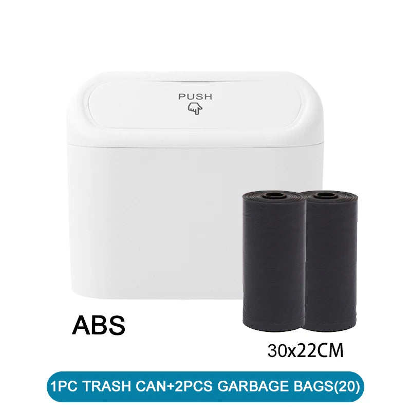 1/2/3Pcs Car Trash Can (with Lid) Contains 60 (300) Garbage Bags, Small Car Trash Can, Leak-proof Mini Car Accessories