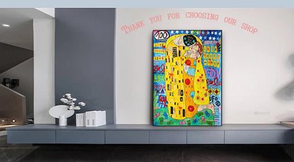 Abstract Animal Wall Art Posters Graffiti Art Smoking Monkey Playing Cards Billiard Room Bar Canvas Painting Parlor Decoration