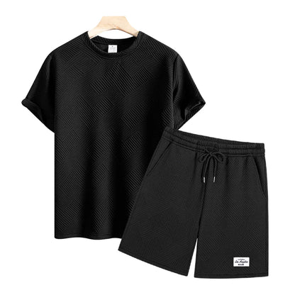 Men's Casual T-shirt+shorts Suit Set Men Male Luxury Tracksuit Outfit Summer Oversized Tracksuit 2 Piece Set Men's Clothing