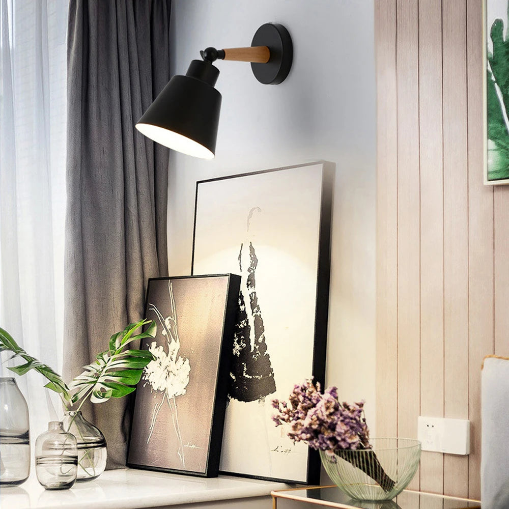 Nordic LED Wall Lamp Wood Creative Lighting Fixture Guest Room Balcony Staircase Sconce Bedroom Bedside Decor Light chandelier