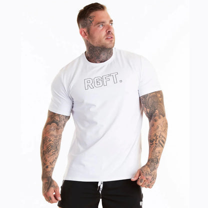 Men Muscle Shirts Slim Fit Cotton Tshirt for Men Workout Fitness Sports Top Tees Casual T Shirt