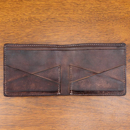 Handmade Leather Wallet for Men Bifold Minimalist Wallet Men Wallets