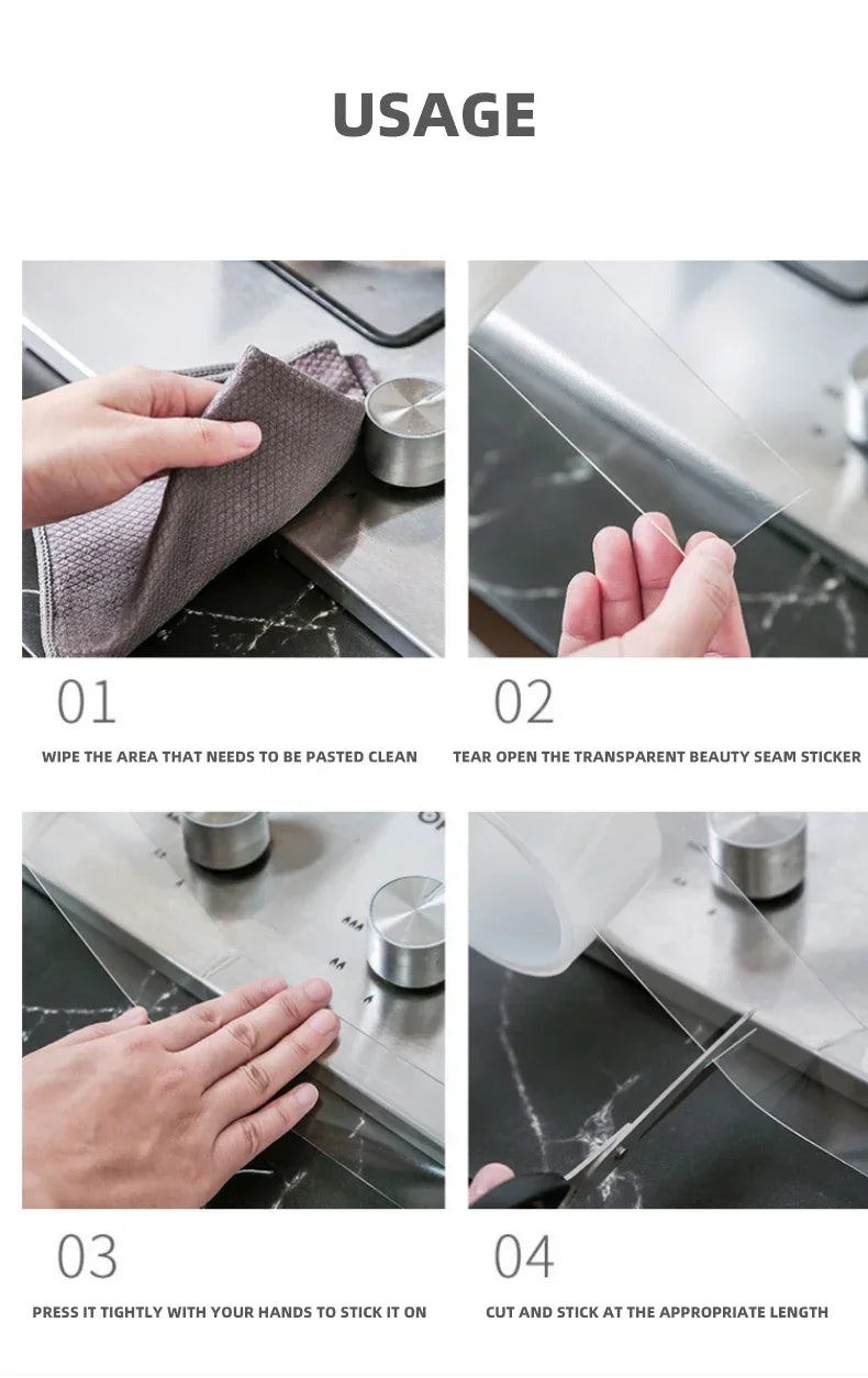 Waterproof and Stain-Resistant Nano Tape: Easy Apply to Seal Pools, Kitchens, for Home & Restaurant Use on Various Surfaces