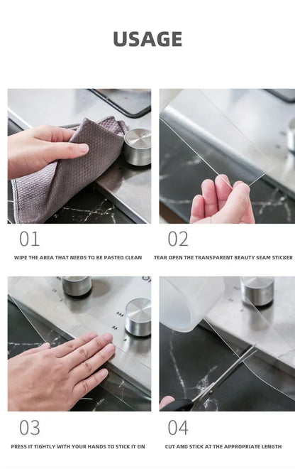 Waterproof and Stain-Resistant Nano Tape: Easy Apply to Seal Pools, Kitchens, for Home & Restaurant Use on Various Surfaces
