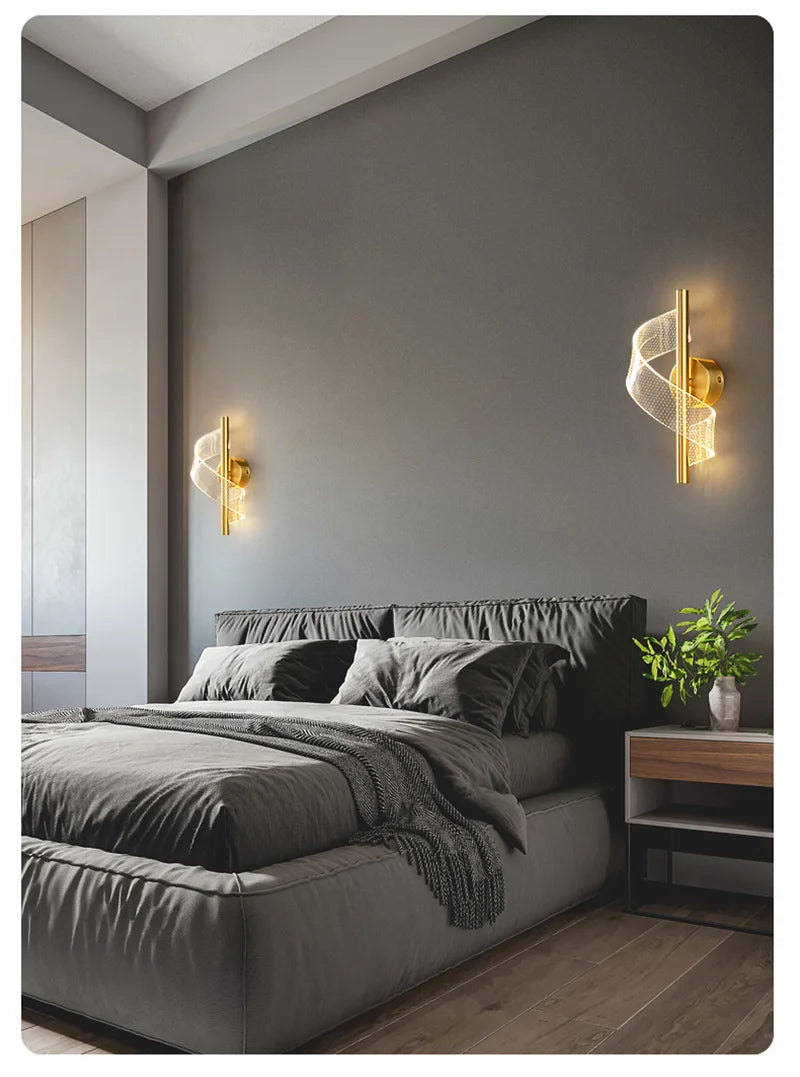 Nordic LED Wall Lamp Indoor Lighting For Bedroom Bedside Parlor Background Wall Light Modern Indoor Decoration Sconces