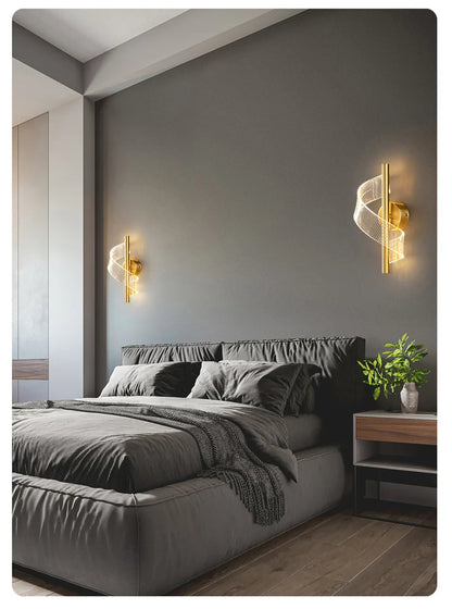 Nordic LED Wall Lamp Indoor Lighting For Bedroom Bedside Parlor Background Wall Light Modern Indoor Decoration Sconces