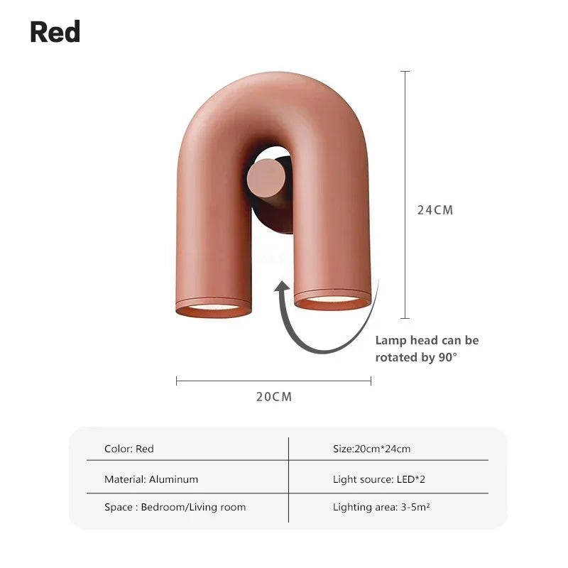 Nordic LED Wall Light U Shaped Art Lamps For Bedroom Bedside Living Room Corridor TV Background Home Indoor Simple Decor Fixture