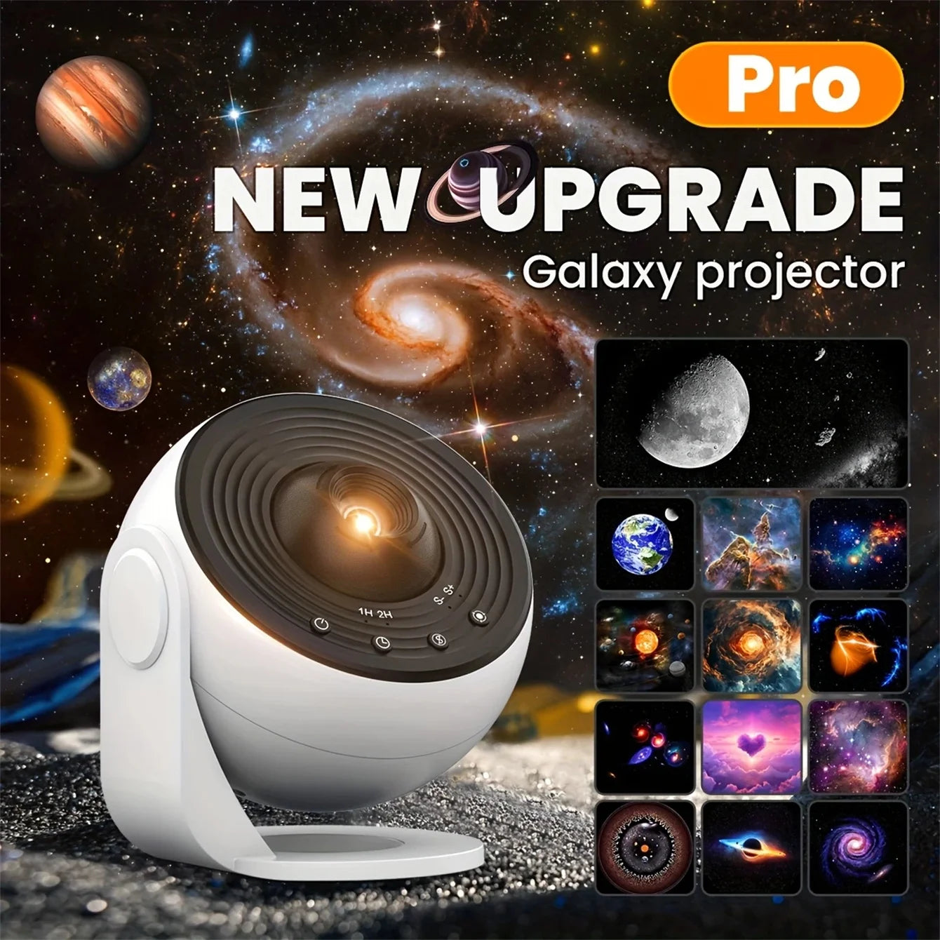 Galaxy Projector Lamp Pro Version 13-In-1 Film Sheet Larger Projection Area Suitable for Gifts