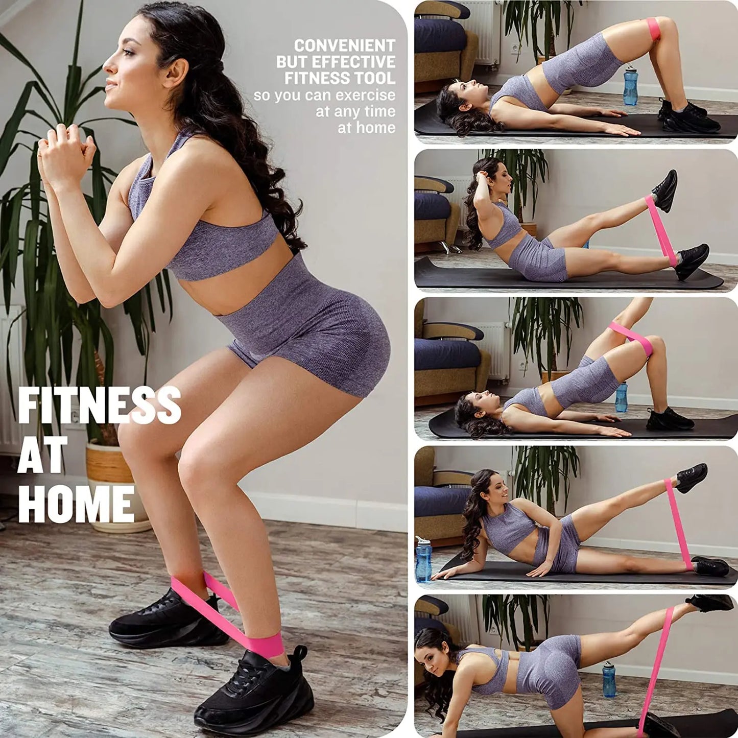 Different Resistance Bands Yoga Band Fitness Exercise Training Hip Tension Band Leg Squat Dance Elastic Loop Stretch Band