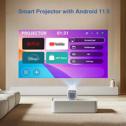 PROGAGA PG370 1080P Full HD Projector For Movie WiFi Android Projector 4K PG370 Smart TV Home Theater Mini Portable Video Beamer