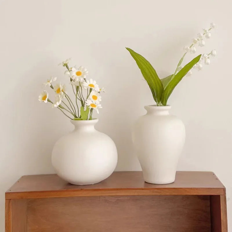 5-piece Set of Simple Ceramic Vases, Fresh Small Vases, Desktop Decorations, Simple Porch, TV Cabinet, Home Crafts