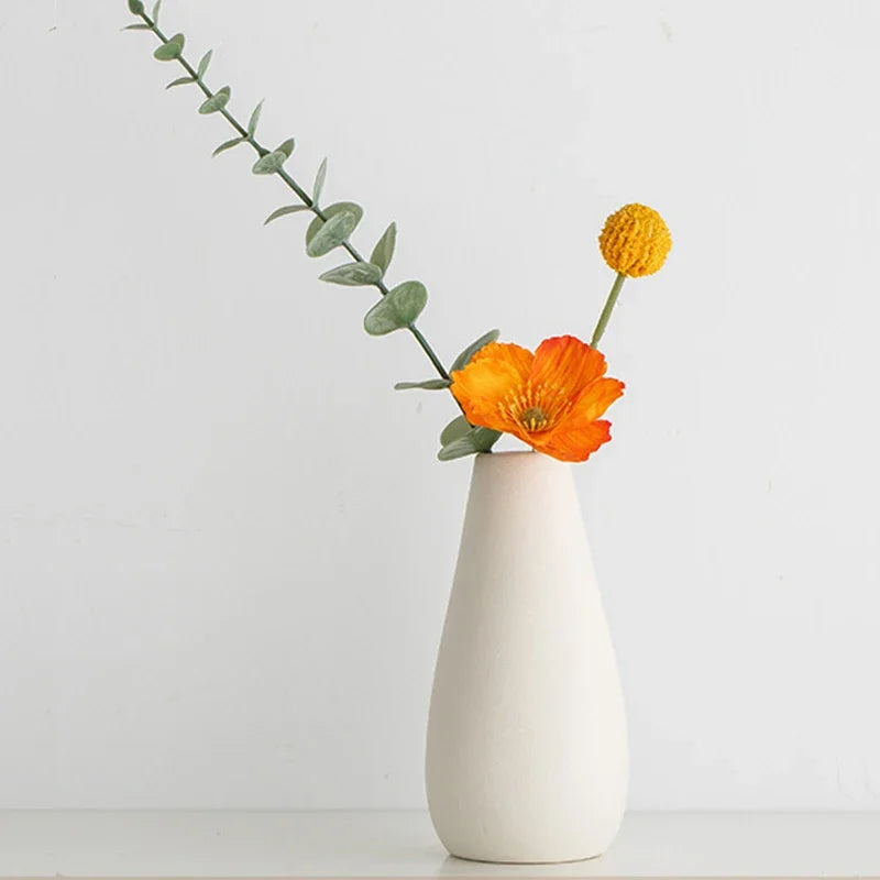 White Mini Ceramics Vase Ceramic Flower Vase Solid Vases for Flower Home Table Decor Vase Flower Bottle Solid Vases For Decor