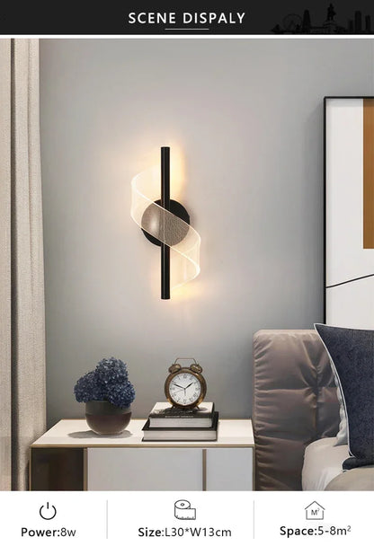 Nordic LED Wall Lights Modern Luxury and Minimalist Home Lights Living Room Bedroom Study Balcony Interior Decoration Lighting