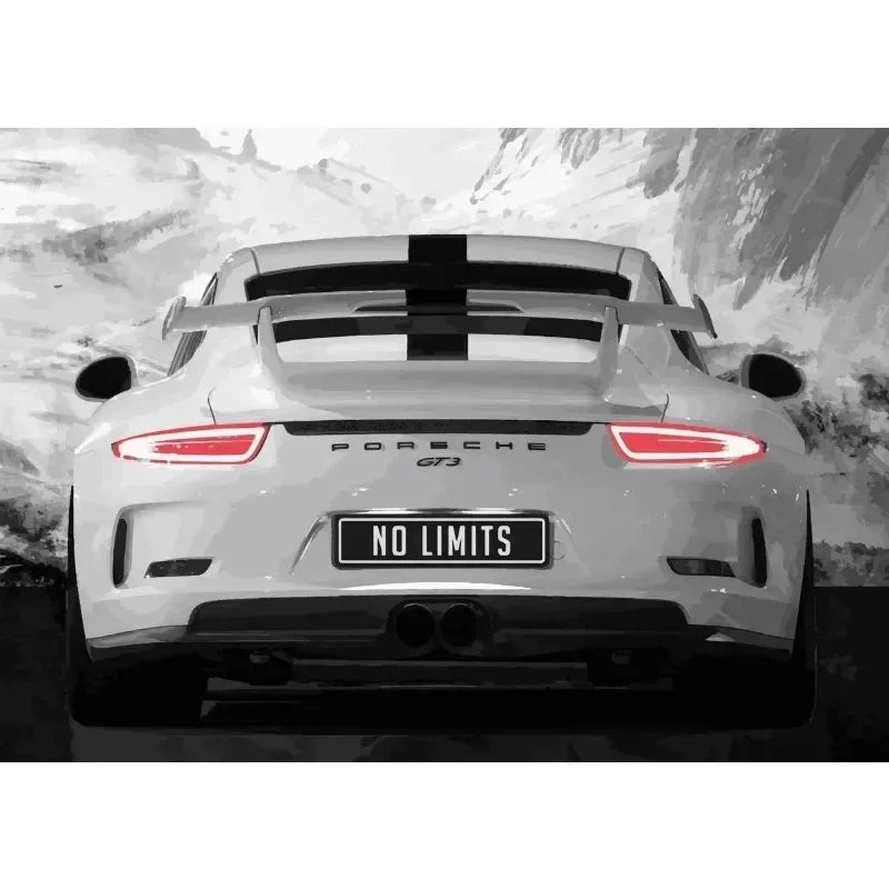 Wall Art Canvas Painting Modern Black Car Nordic Street Luxury Car Poster Black And White Pictures Home Decoration Living Roo