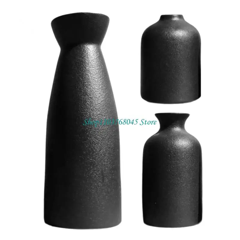 R53F 3Pcs Ceramics Vases for Florals Decoration Contemporary Geometrics Living Room Centerpieces