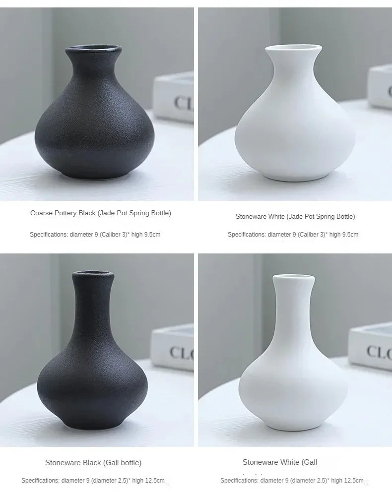 5-piece Set of Simple Ceramic Vases, Fresh Small Vases, Desktop Decorations, Simple Porch, TV Cabinet, Home Crafts
